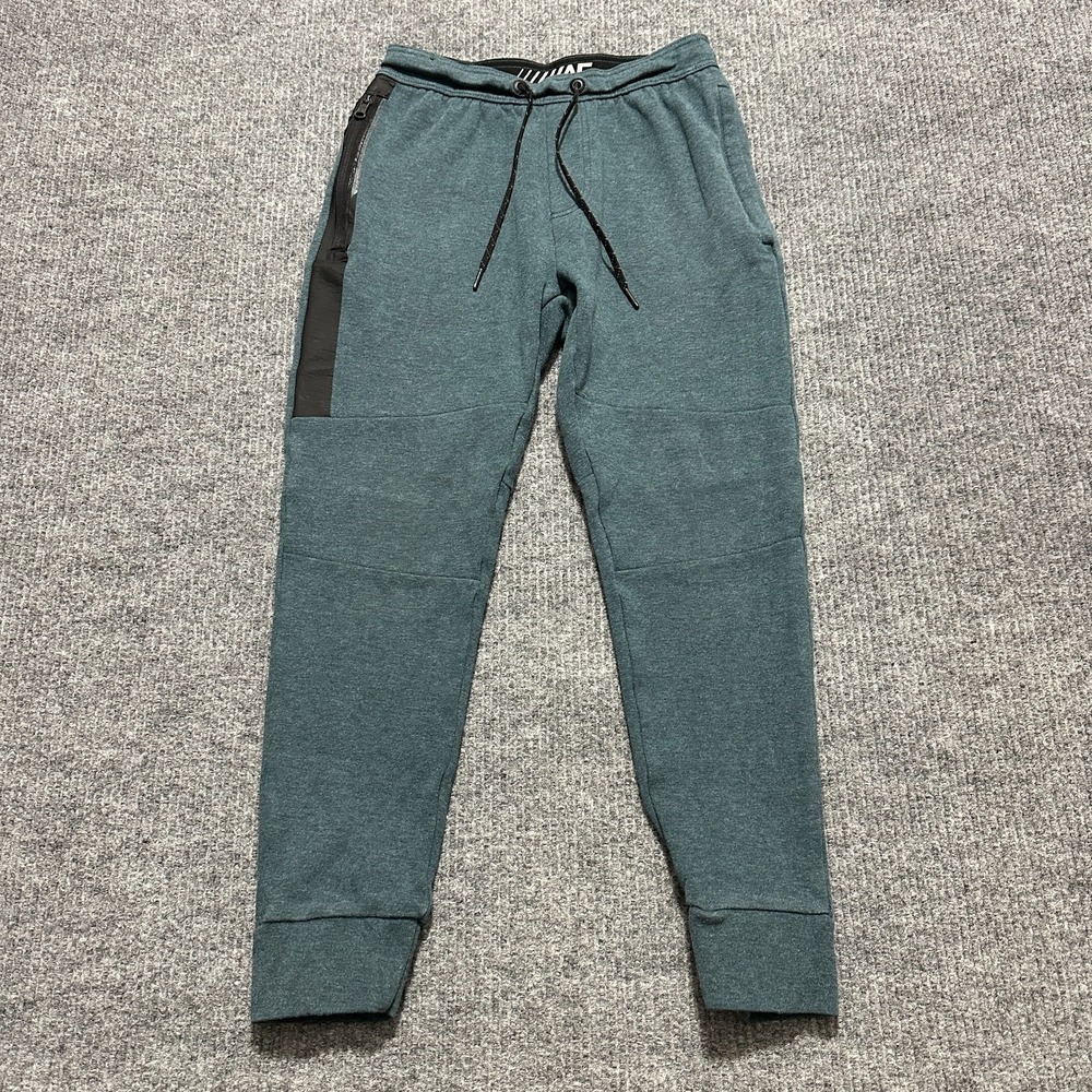 American Eagle Flex Mens Jogger Pants Size XS Teal Stretch Drawstring Zip Pocket